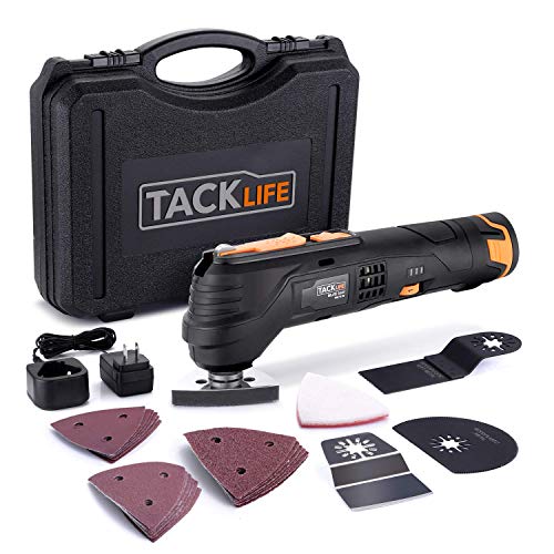 Product Cover TACKLIFE 12V Cordless Oscillating Tool, 2,000 mAh Lithium-Ion, 6 Variable Speeds with LED, 1H Fast Charge, 23pcs Accessories, Great for Sanding Polishing Cutting Scraping Cleaning-PMT01B