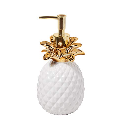 Product Cover SKL Home by Saturday Knight Ltd.  Gilded Pineapple Lotion Dispenser, White/Gold