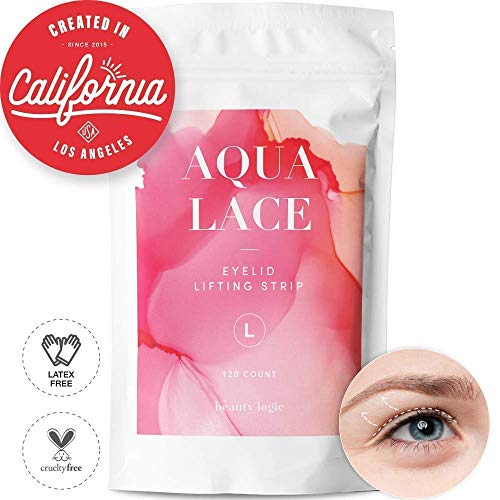 Product Cover Beauty Logic USA Ultra Invisible Aqua Lace Eyelid Lift Kit 120pcs, Self Adhesive Blends In with Skin No Glare Non Surgical Instant Eyelid Lifting For Hooded Droopy Uneven Mono-Eyelids Latex Free,Large