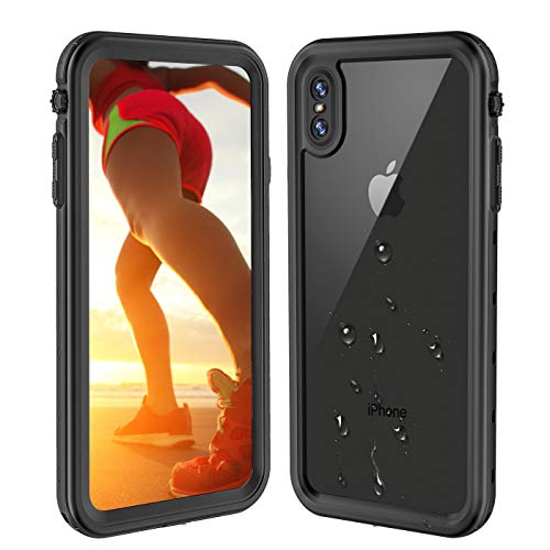 Product Cover SYDIXON iPhone Xs Max Waterproof Case, iPhone Xs Max Cases Shockproof Underwater Full Body Impact Protective Case for iPhone Xs Max with Bulit-in Screen Protector (Transparent Black, 6.5 inch)