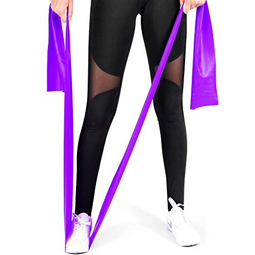 Product Cover MOKOSS Exercise Band Long Resistance Bands Professional Latex Free Elastic Bands, Perfect for Strength Training, Physical Therapy, Yoga, Pilates, Stretching (Purple)