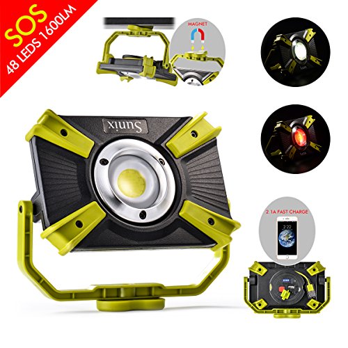 Product Cover Rechargeable LED Work Light 20W 1600LM SOS Mode 2.1A Fast Charging Magnetic Base Waterproof Spotlights Outdoor Camping Emergency Floodlights For Truck Tractor Workshop Construction Site