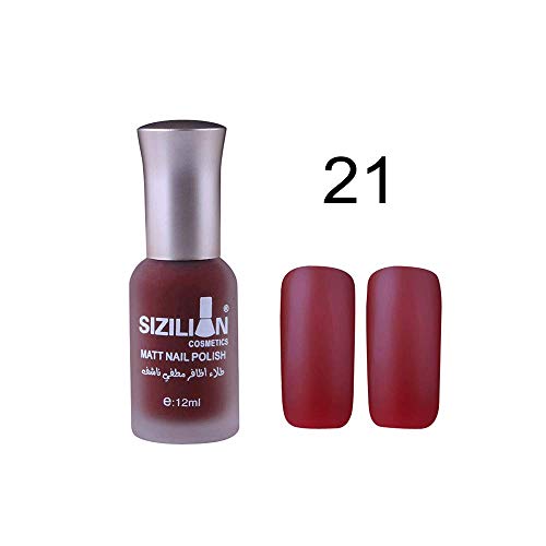 Product Cover 20 Colors Nail Polish Art, Elevin(TM) 12ml Matte Dull Nail Polish Fast Dry Long Lasting Nail Art Matte Nail Polish Gel (A)
