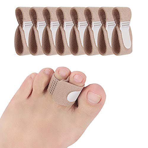 Product Cover 8 Pieces Toe Splint Wraps Non Slip Hammer Toe Straightener for Broken Toe, Crooked, Overlapped, and Hammer Toes-Women and Men