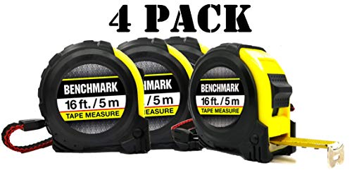 Product Cover Benchmark HG Series 16 Foot Tape Measure - Measuring Tapes - 4 PACK - Bulk