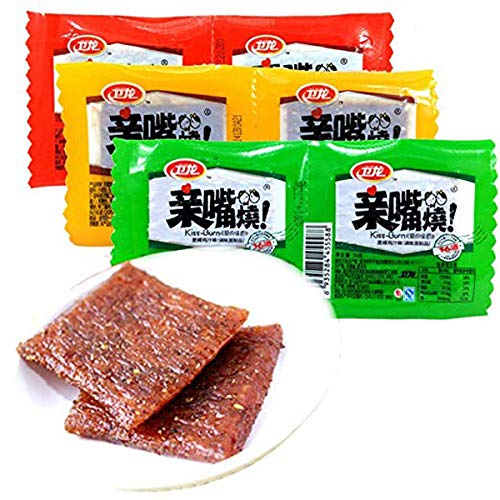 Product Cover Weilong Latiao, QinZuiShao 卫龙 亲嘴烧 Chinese Special Snack Food: Wei Long Series Spicy Gluten, (300g (QinZuiShao£¬10g30pack))