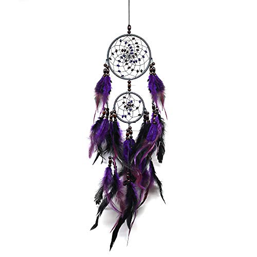 Product Cover Tellpet Dream Catchers Purple Handmade Feather Dreamcatcher