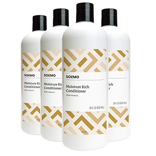 Product Cover Amazon Brand - Solimo Moisture Rich Conditioner, 28 Fluid Ounce (Pack of 4)