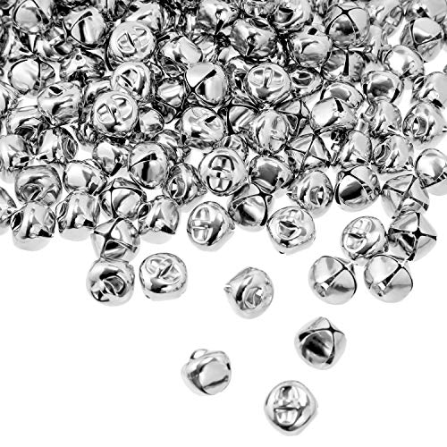 Product Cover Tatuo 360 Pieces Jingle Bells Metal Craft Bell Bulk for DIY Christmas Decoration, 1/2 Inch (Silvery)