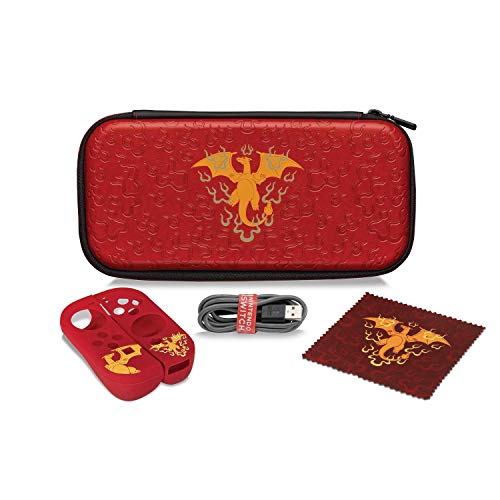 Product Cover Nintendo Switch Pokemon Charizard Element Starter Kit with Travel Case, Power Cable & Cleaning Cloth by PDP, 500-090