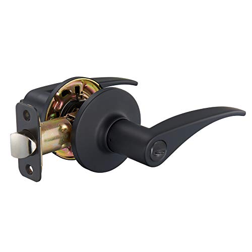 Product Cover AmazonBasics Victory Door Lever With Lock, Privacy, Matte Black