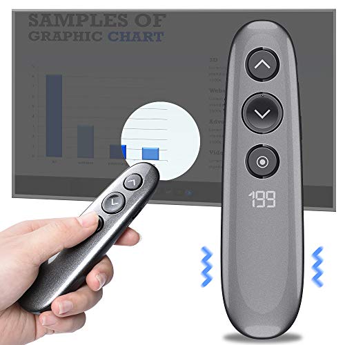 Product Cover DinoFire Wireless Presenter Highlighting Magnify LED LCD Mac Digital Dot Pointer Air Mouse Function USB Rechargeable Powerpoint Presentation Clicker Presentation Remote Slide Advancer RF 2.4GHz