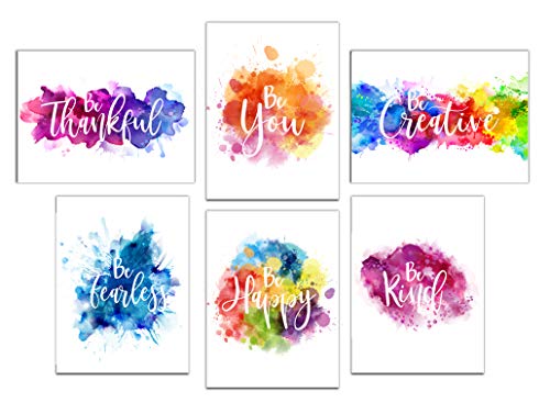 Product Cover Designs by Maria Inc. Colorful Abstract Paint Splats Inspirational Wall Art Prints (Unframed) | Set of 6 (8x10)