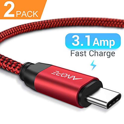 Product Cover C Charger Fast Charging 3A Fast Charge - 2 Pack / 6.6FT, AINOPE USB-A to USB-C Cable Charger,Durable Braided Armor Type C Cord Compatible Samsung Galaxy Note 9 8 S9 S8 S8 Plus,LG V30 V20 G6 G5