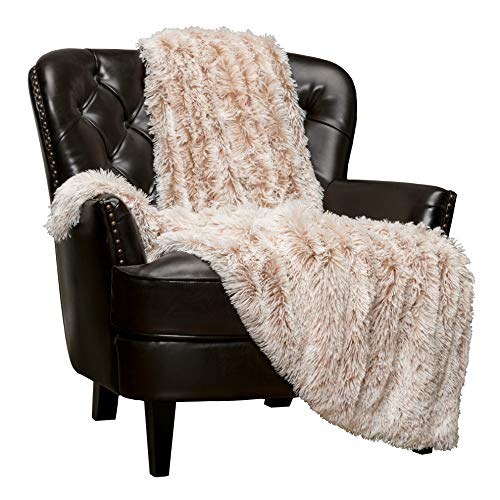 Product Cover Chanasya Shaggy Longfur Faux Fur Throw Blanket - Fuzzy Lightweight Plush Sherpa Fleece Microfiber Blanket - for Couch Bed Chair Photo Props (50x65 Inches) Beige Mocha