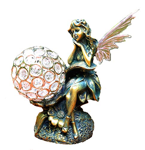 Product Cover Bo-Toys Solar Powered Fairy Angel with Wings and Solar Glowing Globe LED Garden Light Decor Color Change