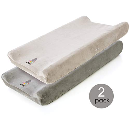 Product Cover Stretchy Changing Pad Covers- 2 Pack Fitted Changing Table Sheets for Girls Boys Infants Soft Cozy Warm,Grey