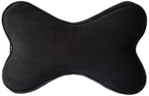 Product Cover Amazon Brand - Solimo Velvet Neck Pillow with Memory Foam (Black)