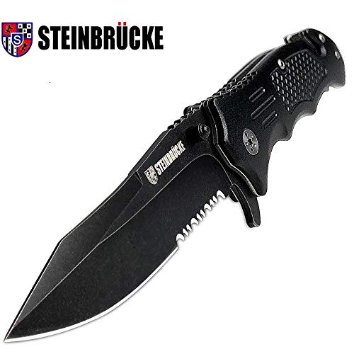 Product Cover STEINBRÜCKE Pocket Knife 3.4'' Blade High Performance Stainless Steel 8Cr13Mov Reversible Clip Folding Knife for Outdoor, Hunting, Camping, Survival and EDC