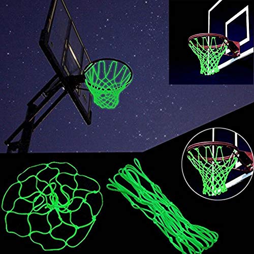 Product Cover Springen Glow in The Dark Outdoor Basketball Net Nylon Glowing Basketball Hoop Rim Net All Weather Thick Replacement Standard Size Net Rim Hoop Heavy Duty