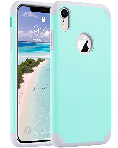 Product Cover ULAK iPhone XR Case, Slim Fit Dual Layer Hybrid Hard PC Back Cover with Shock Absorption Soft Silicone Interior Anti Scratch Protective Case for iPhone XR 6.1 inch, Mint