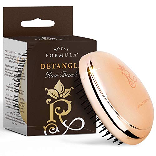Product Cover Mini Travel Size - Detangle Hair Brush for Women, Toddlers & Kids Best for Wet & Dry Hair, Portable & Pocket Sized Hair Brush Detangling Hair Comb Massages Hair Shafts & Stimulates Hair Growth. (Gold)