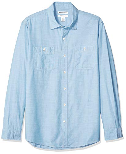 Product Cover Amazon Essentials Men's Regular-fit Long-Sleeve Chambray Shirt