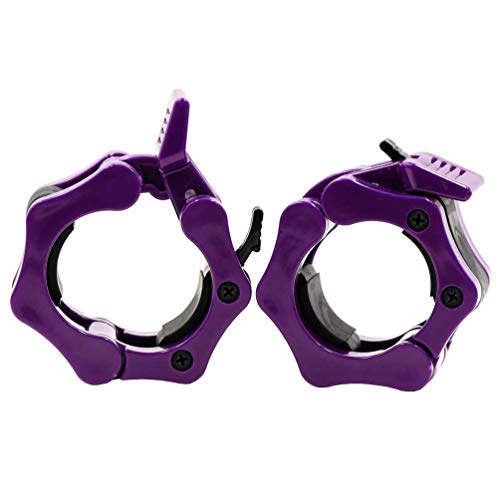 Product Cover Greententljs Barbell Clamps 2 Inch Olympic - Pair of Collars Quick Release Locking Barbell Workout Pro Weight Plate Clamp Clips for Gym Power Heavy Weightlifting Fitness (Purple)