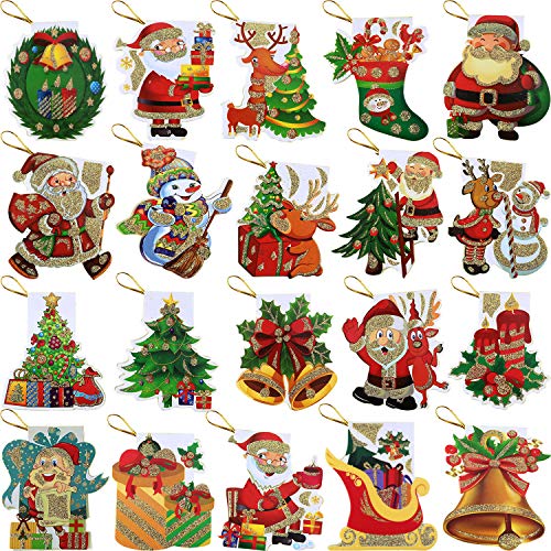 Product Cover 160 Pieces Christmas Gift Tags Christmas Hanging Tag with String for Festival Gift Bag Card, 20 Types (Style Set 1)