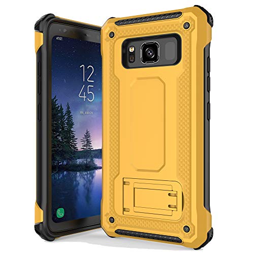Product Cover Anccer Armor Series for Samsung Galaxy S8 Active Case with Kickstand Anti Shock Dual Layer Anti Fingerprint Protective Cover for Galaxy S8 Active (Not Fit for Galaxy S8) - Yellow