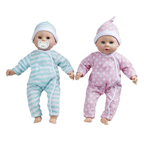 Product Cover Melissa & Doug Mine to Love Twins Luke & Lucy Dolls (Pretend Play, Baby Dolls, 15 Inches)