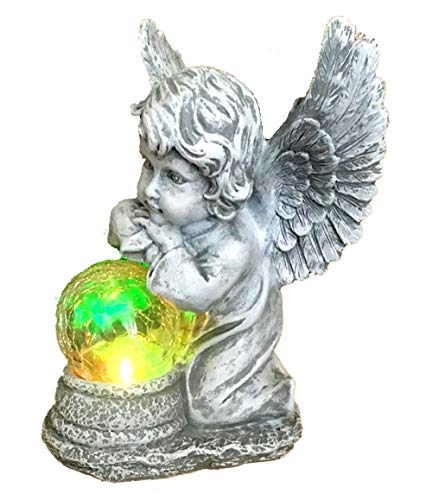 Product Cover Bo-Toys Solar Powered Angel with Solar Glowing Globe LED Garden Light Decor Color Change