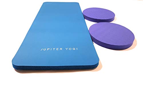 Product Cover Jupiter Yogi Round and Rectangular Knee Pads Portable Elbow Pad for Yoga Floor Exercises Workout Pilates Gardening Cleaning