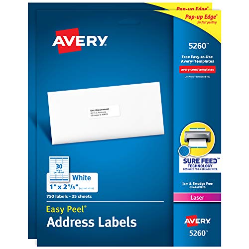 Product Cover Avery Address Labels with Sure Feed for Laser Printers, 1
