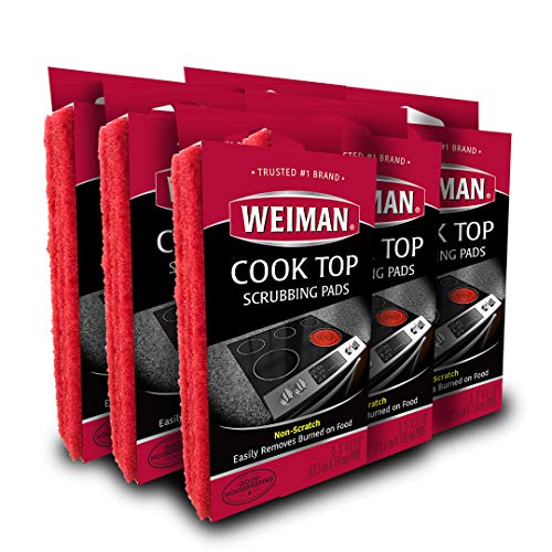 Product Cover Weiman Cook Top Scrubbing Pads - 18 Count - 6 Pack - Cuts Through The Toughest Stains - Scrubbing Pads Carefully Wipe Away Residue