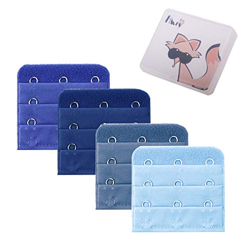 Product Cover Haley Party Bra Extenders 3 Hook Blue Navy Bra Strap Extender Bra Extensions (4 PCS-Pack)