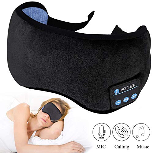Product Cover Homder Sleep Headphones Bluetooth 5.0 Eye Mask for Men Women, Noise Cancelling Sleeping Mask Block Light, Soft Comfort with Adjustable Strap for Sleeping, Travel, Washable