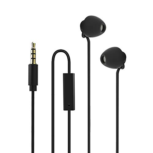 Product Cover Ururtm Sleeping Headphones Earphones, Soft Comfortable Silicone Noise Isolating Earbuds with Mic Earplugs for Nighttime, Insomnia, Travel, Sport, Meditation & Relaxation (Black)