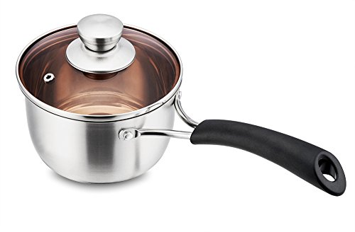 Product Cover P&P CHEF 1 Quart Saucepan, Stainless Steel Saucepan with Lid, Small Sauce for Home Kitchen Restaurant Cooking, Easy Clean and Dishwasher Safe