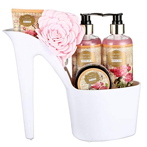Product Cover Draizee Spa Luxurious Home Relaxation Lovely Fragrance Gift Bag for Woman (Rose Scented Heel Shoe, 4 Pieces) - #1 Best Christmas Gift for Women