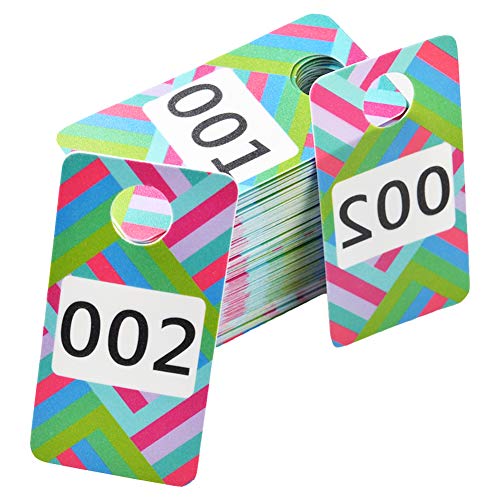 Product Cover Zehhe 100 Pieces Reusable Consecutive Live Sale Number Tags with Normal and Reversed Mirrored Numbers for Facebook Live Sales and LuLaroe Supplies (001-100)
