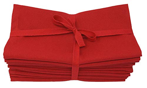 Product Cover Aunti Em's Kitchen Red Cotton Dinner Napkins Cloth 12 Pack 20x20 100% Natural Oversized Bulk Linens for Dinner, Events, Weddings, Set of 12, Festive Red