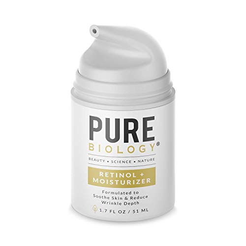 Product Cover Pure Biology Premium Retinol Cream Face Moisturizer with Hyaluronic Acid, Vitamins B + C & Anti Aging Wrinkle Complexes for Men & Women, 1.7 oz