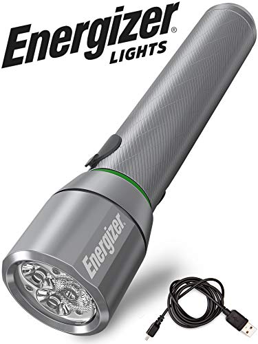 Product Cover Energizer LED Flashlights, 1000 High Lumens, Water Resistant, Aircraft Grade Metal Tactical Flashlight, USB Rechargeable or AA Battery Option (Batteries Included)