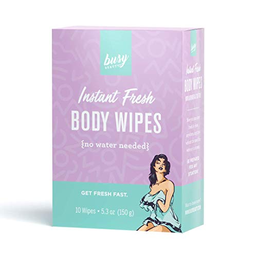 Product Cover Busy Beauty - Lavender Refreshing Body Wipes | Plant-Based, Aluminum-Free, Natural Deodorant | All Skin Types | Gym and Travel Wipes for Easy Cleansing | Vegan | Cruelty-Free | Paraben-Free | 10-Pack