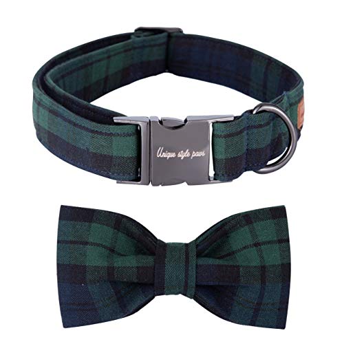 Product Cover Unique style paws USP Christmas Adjustable Handmade Bowtie Dog and Cat Collar Pet Gift for Large Dogs and Cats