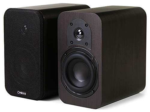 Product Cover Micca RB42 Reference Bookshelf Speaker with 4-Inch Woofer and Silk Tweeter (Dark Walnut, Pair)