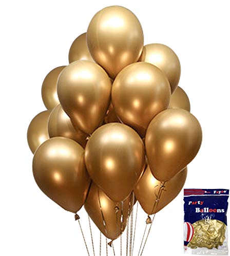 Product Cover Fayoo Gold Balloons, 12'' Gold Metallic Latex Party Balloons for Party Decorations, Baby Shower, Christmas Decorations, Birthdays, Bridal Shower, Valentine's Day, Graduation 48PCS
