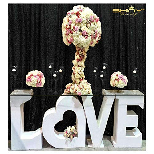Product Cover Sequin Curtains 2 Panels Black 2FTx8FT Sequin Photo Backdrop Black Sequin Backdrop Curtain Pack of 2-1011E