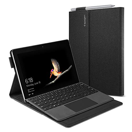 Product Cover Spigen Stand Folio Designed with a Premium Knit Fabric for Microsoft Surface Go Case 10 inch (2018) - Black
